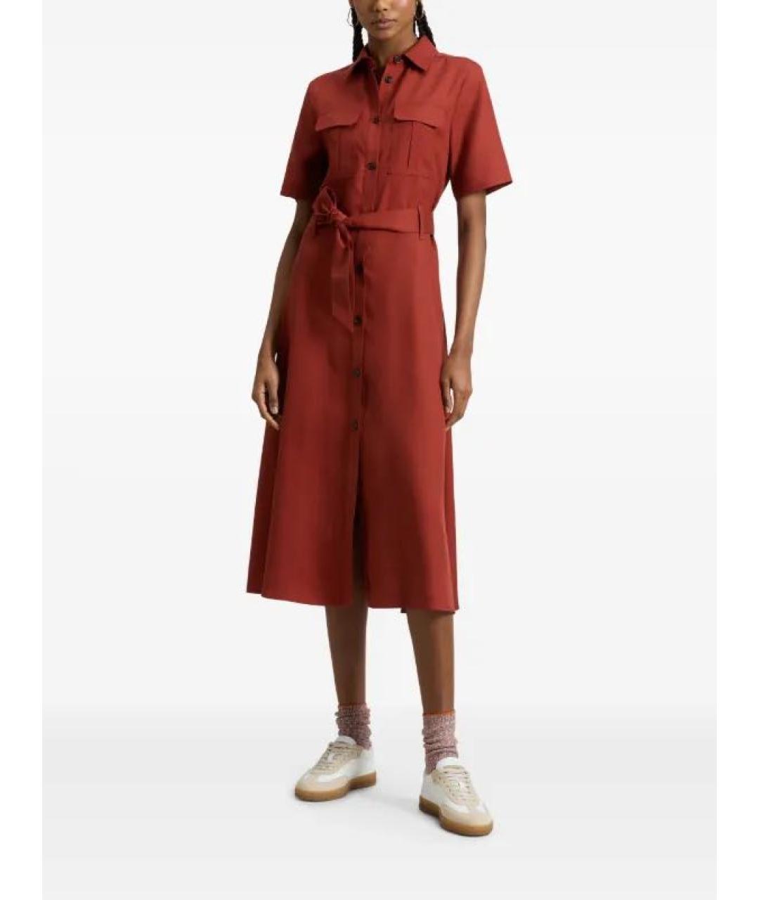 WOOLRICH Бордовое лиоцелловое повседневное платье, фото 2