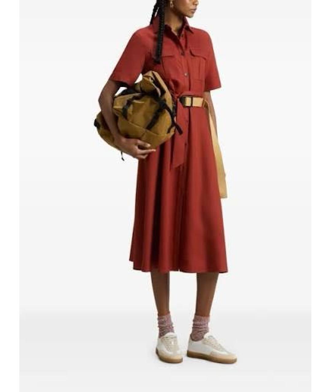 WOOLRICH Бордовое лиоцелловое повседневное платье, фото 3