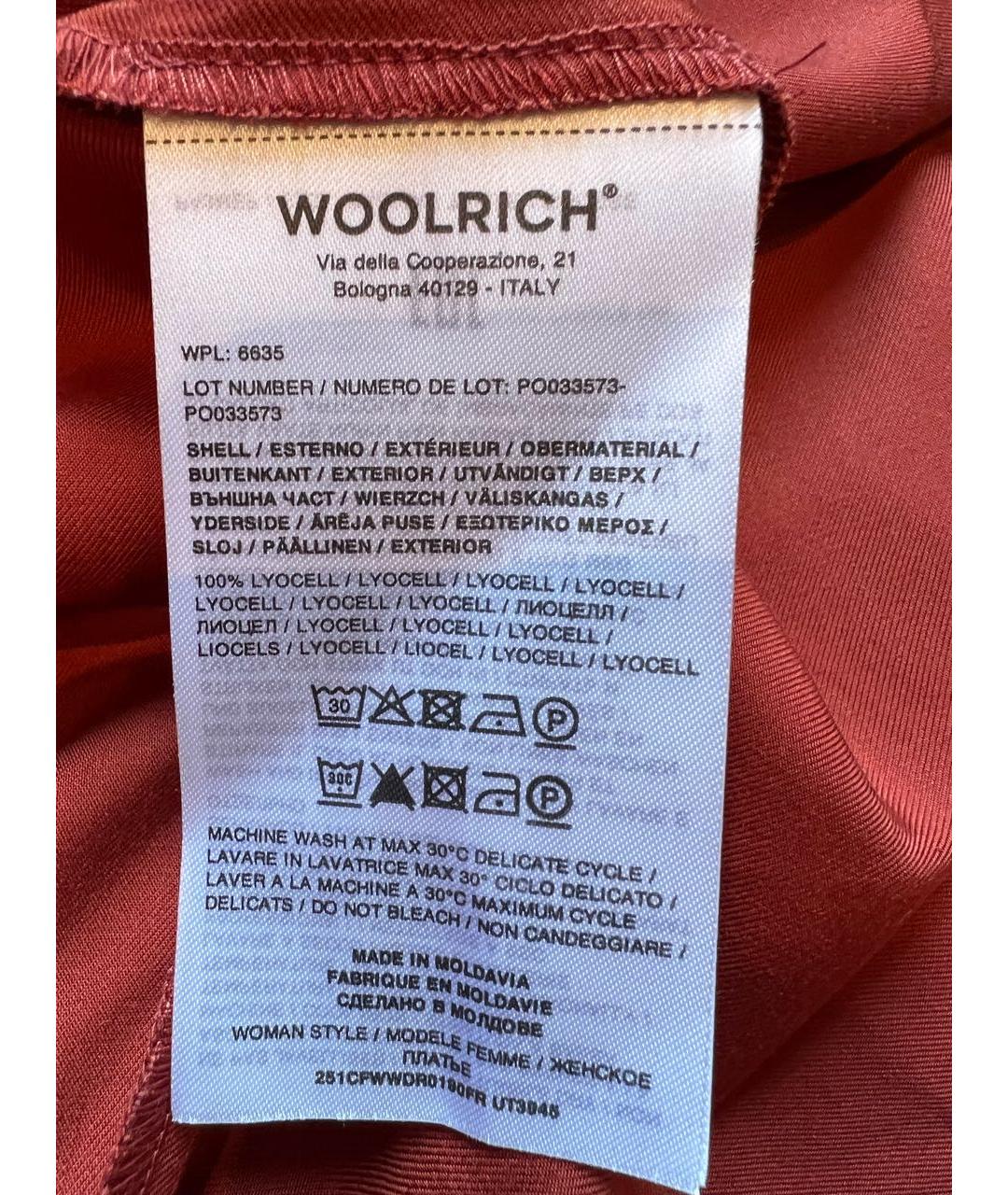 WOOLRICH Бордовое лиоцелловое повседневное платье, фото 7