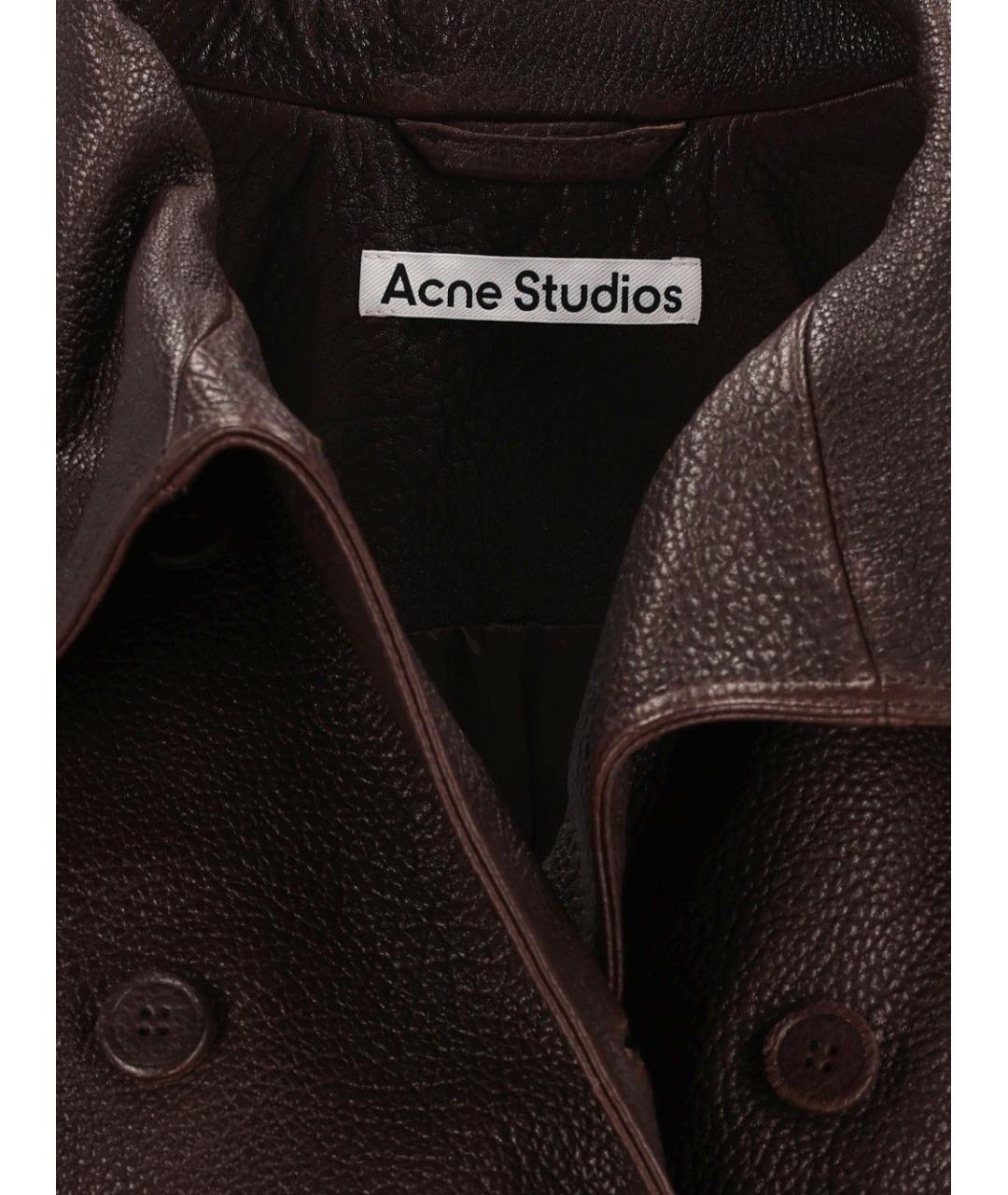 ACNE STUDIOS Коричневая кожаная куртка, фото 5