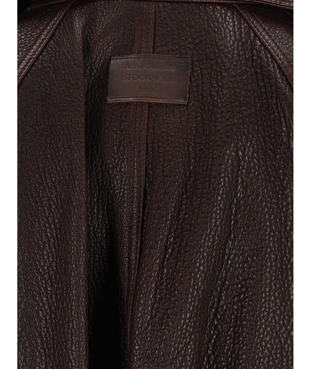 ACNE STUDIOS Коричневая кожаная куртка, фото 4
