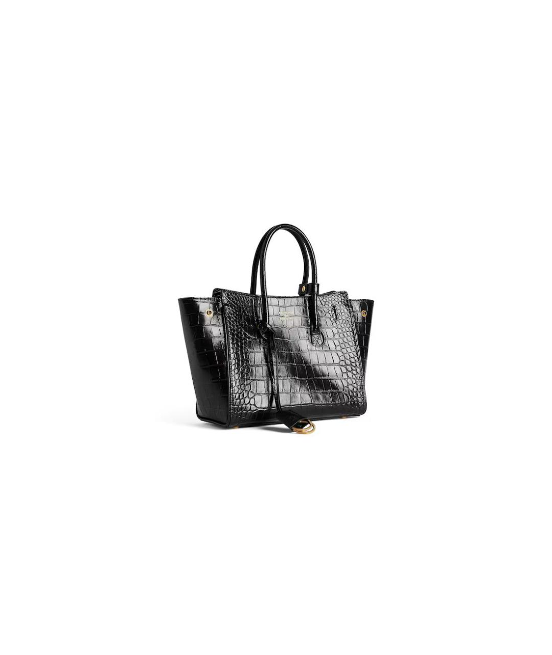 BALENCIAGA Черная кожаная сумка тоут, фото 3