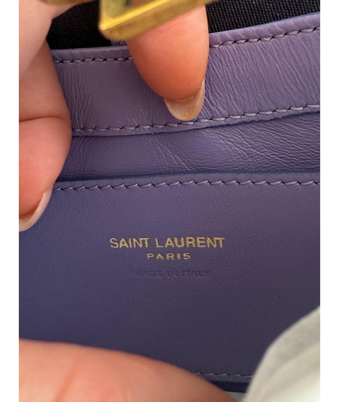 SAINT LAURENT Фиолетовая сумка с короткими ручками из кожи ящерицы, фото 4