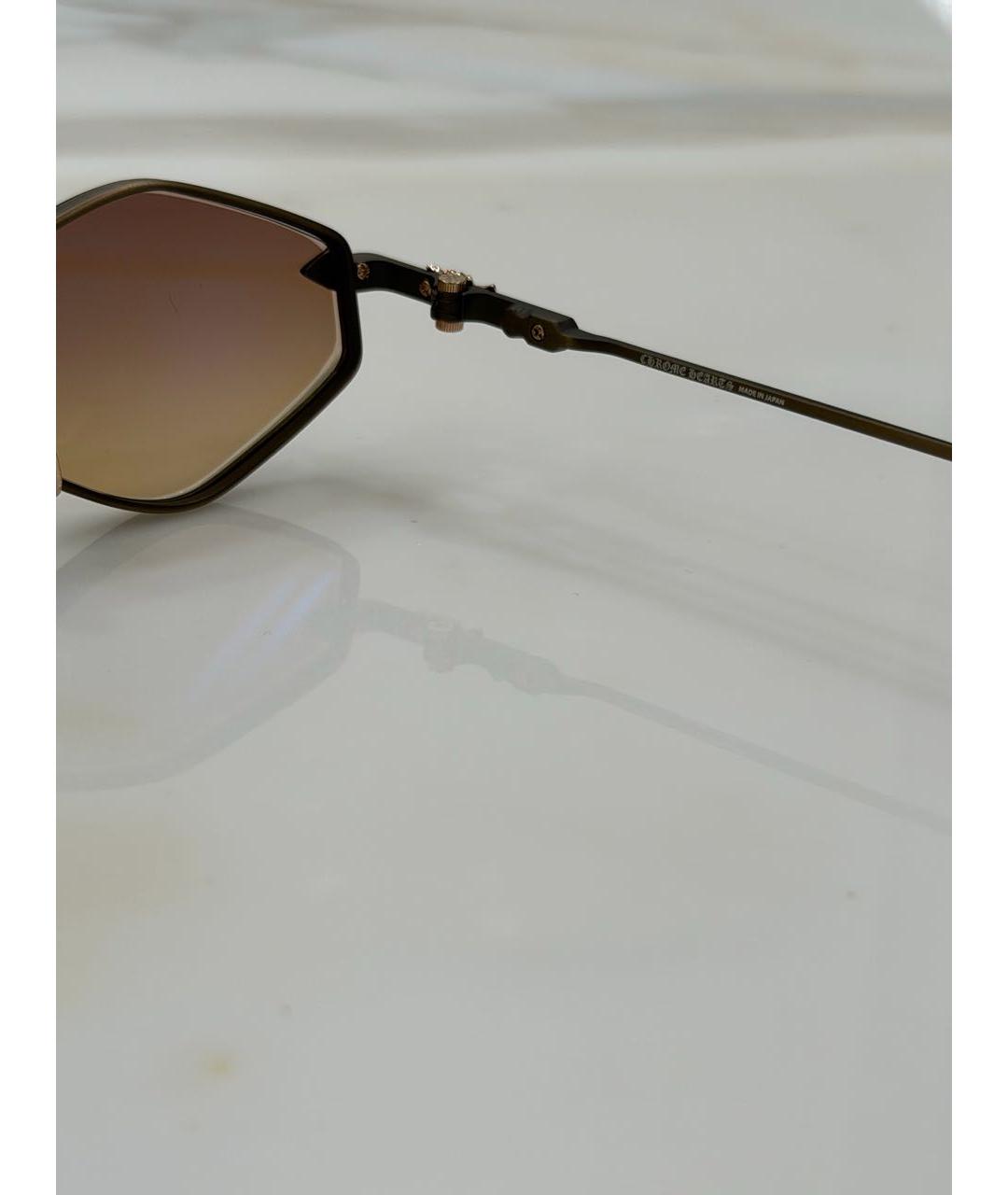 CHROME HEARTS Коричневые металлические солнцезащитные очки, фото 5