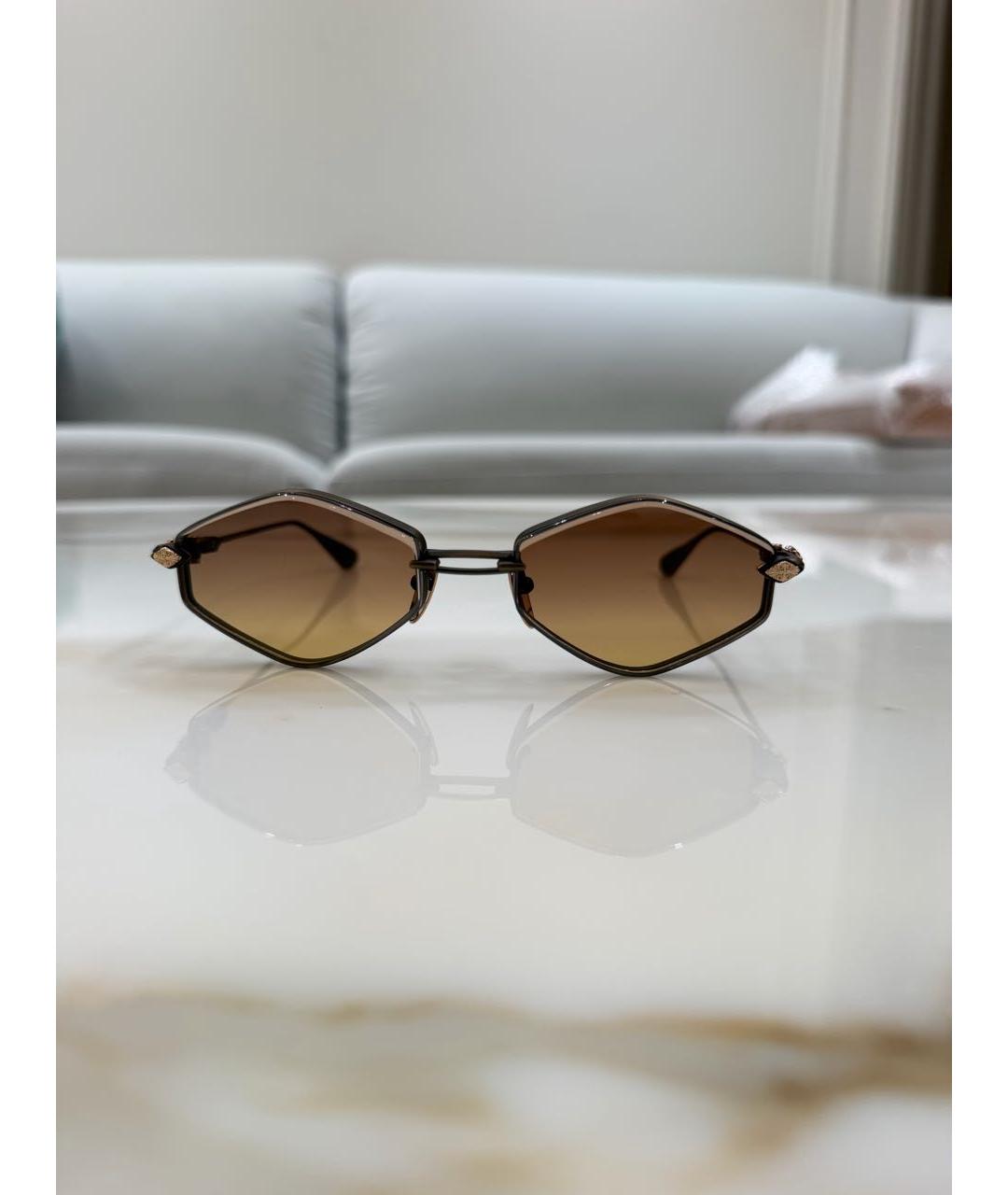 CHROME HEARTS Коричневые металлические солнцезащитные очки, фото 8