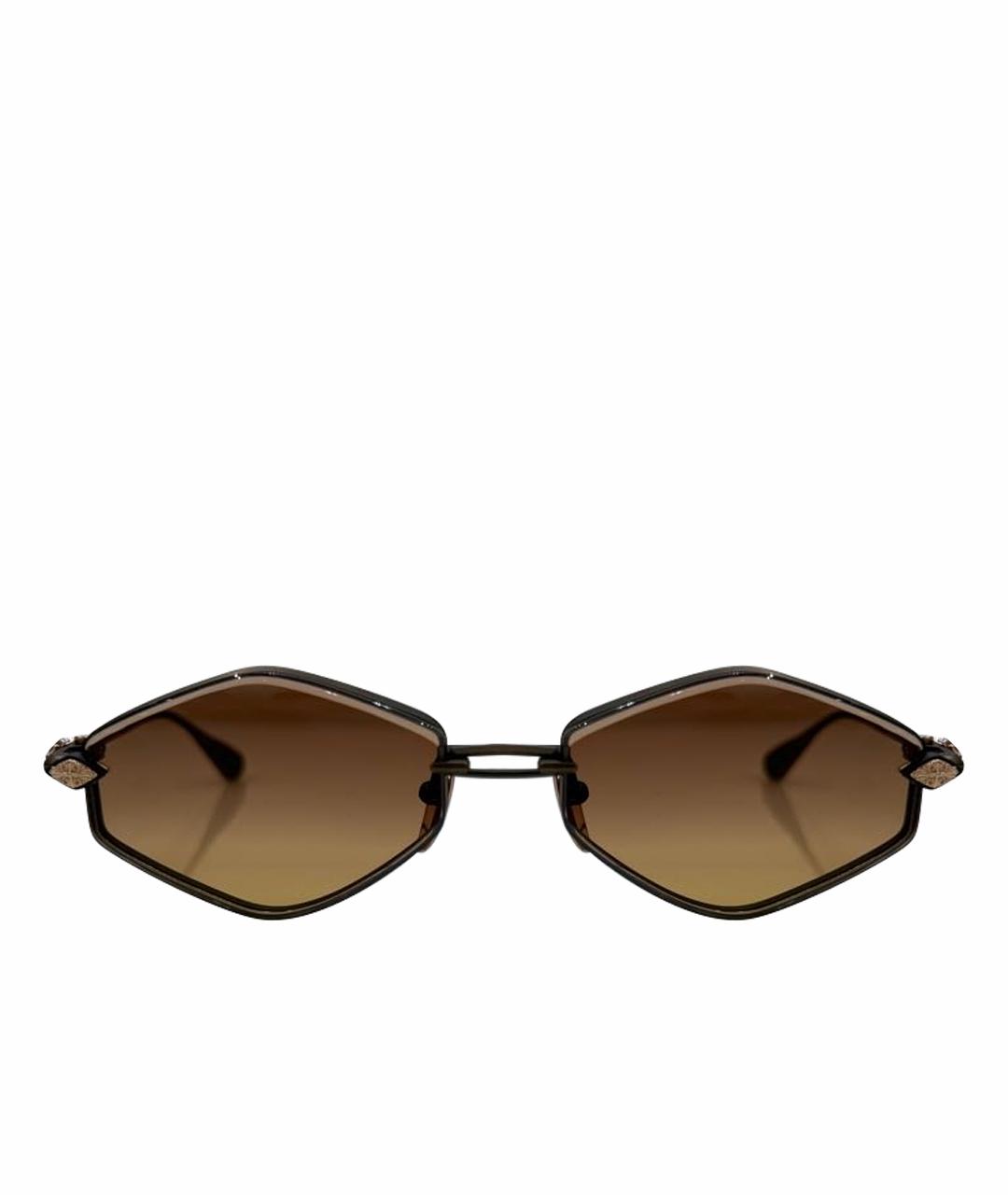 CHROME HEARTS Коричневые металлические солнцезащитные очки, фото 1