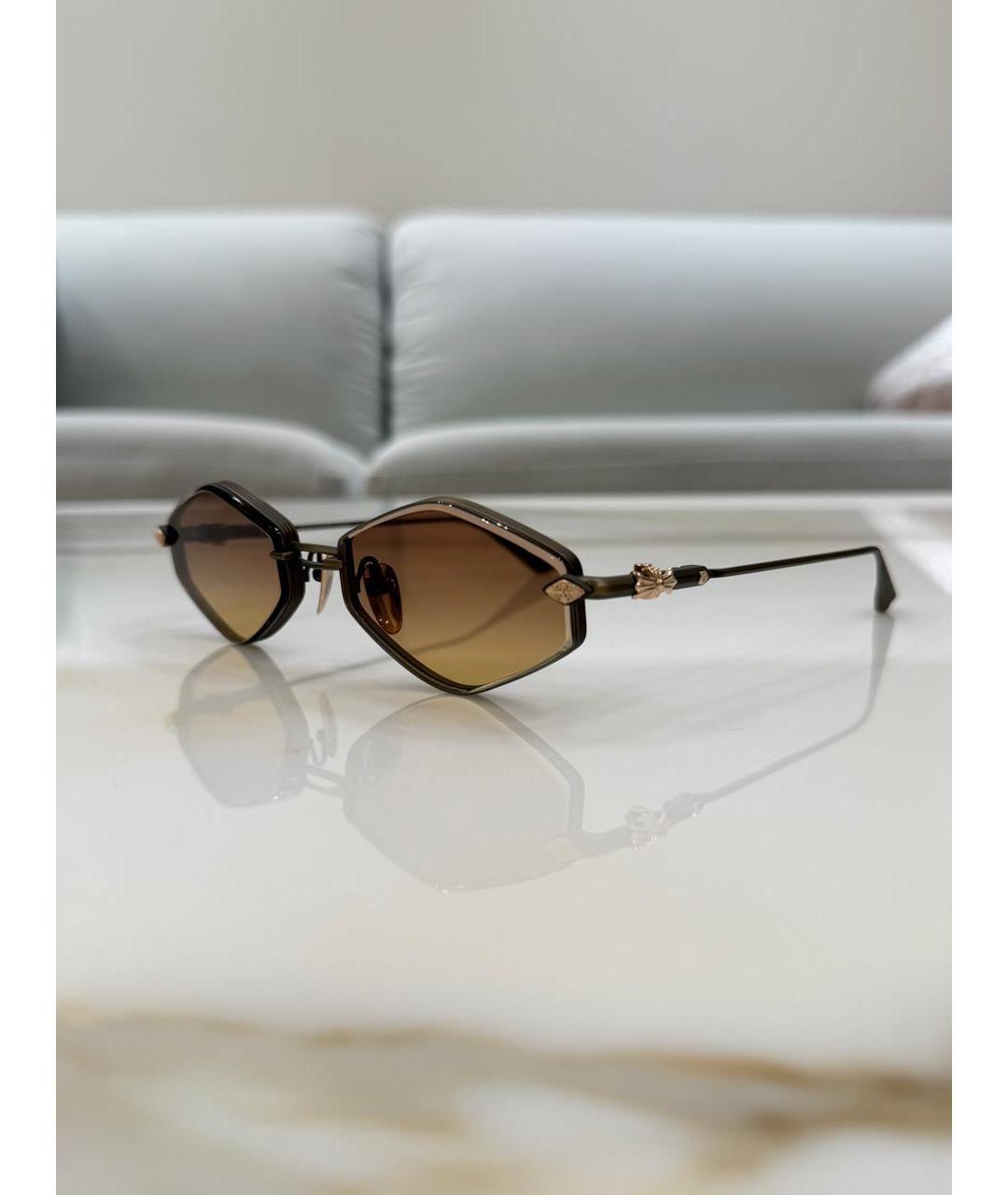 CHROME HEARTS Коричневые металлические солнцезащитные очки, фото 2