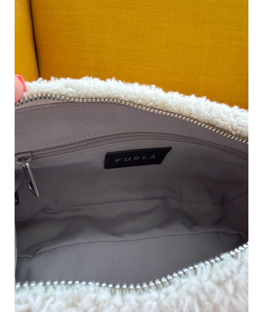 FURLA Белая меховая сумка через плечо, фото 4