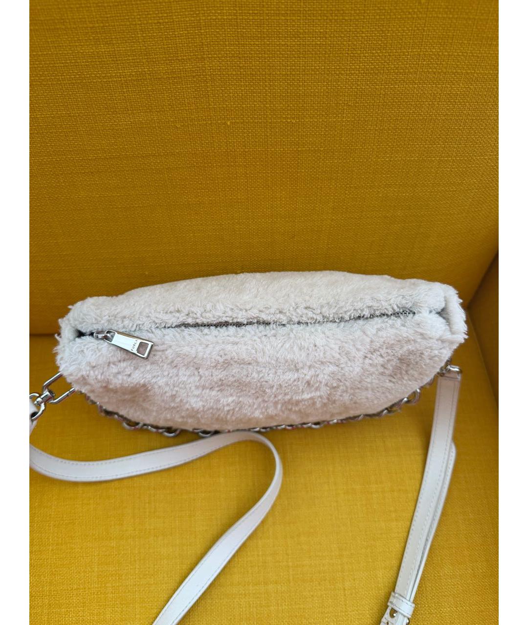 FURLA Белая меховая сумка через плечо, фото 7
