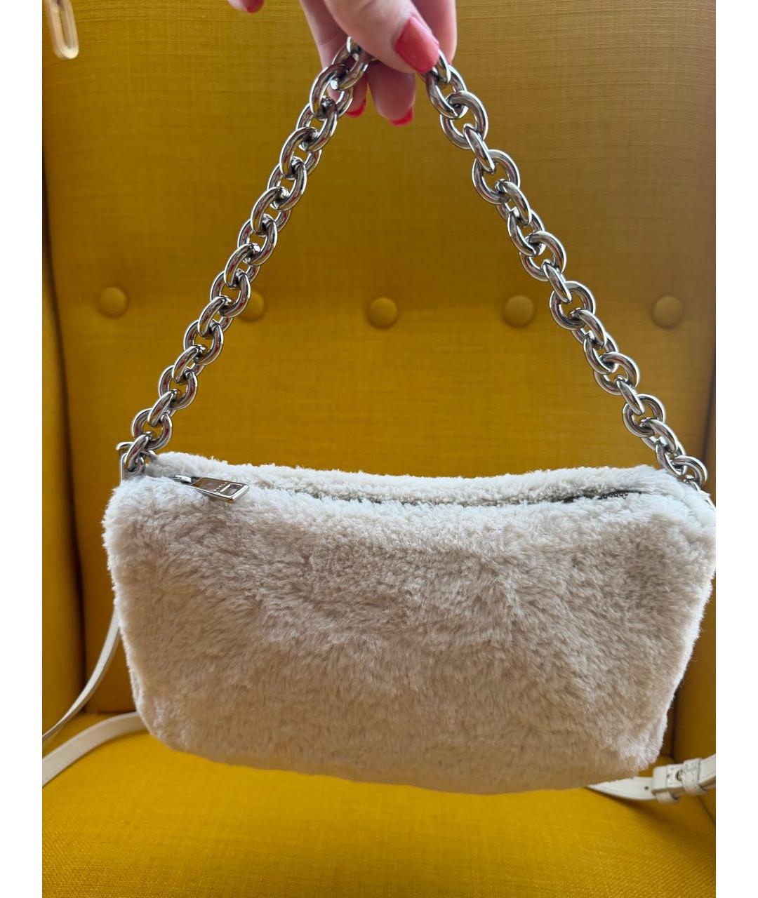 FURLA Белая меховая сумка через плечо, фото 9