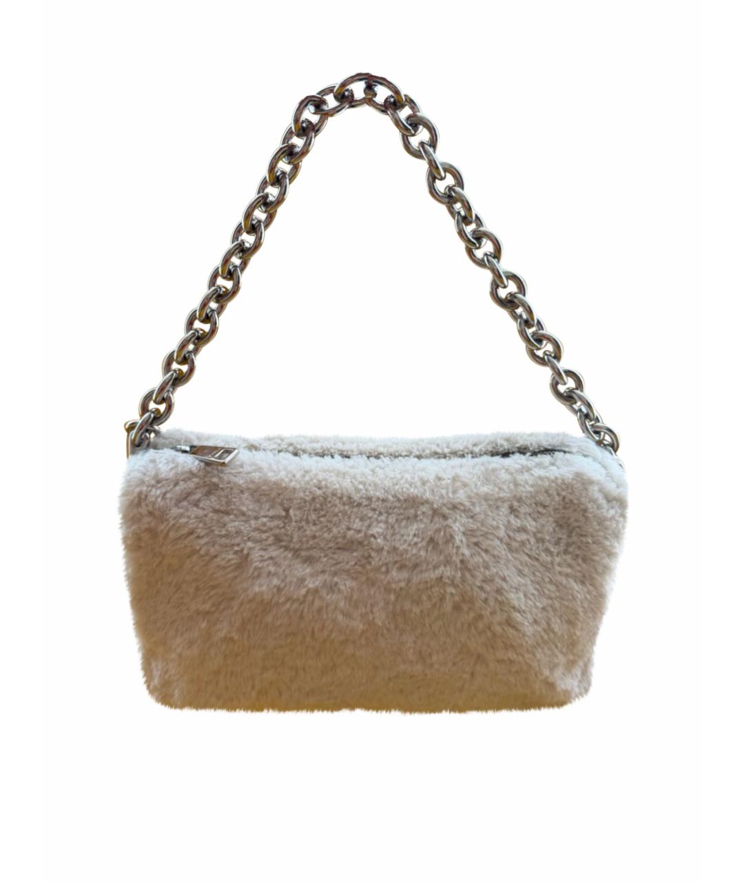 FURLA Белая меховая сумка через плечо, фото 1