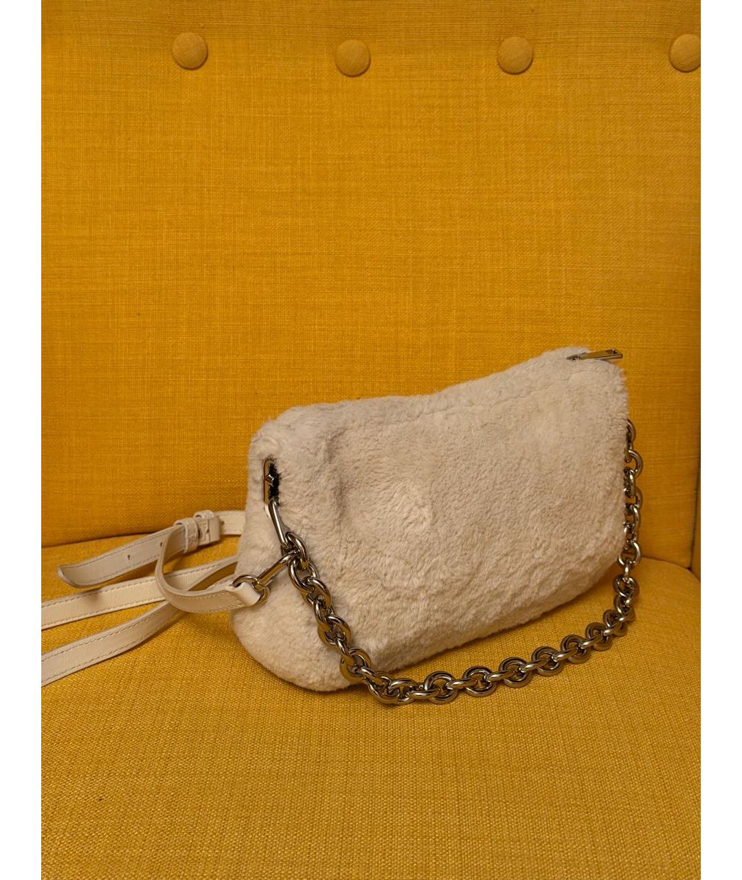 FURLA Белая меховая сумка через плечо, фото 2