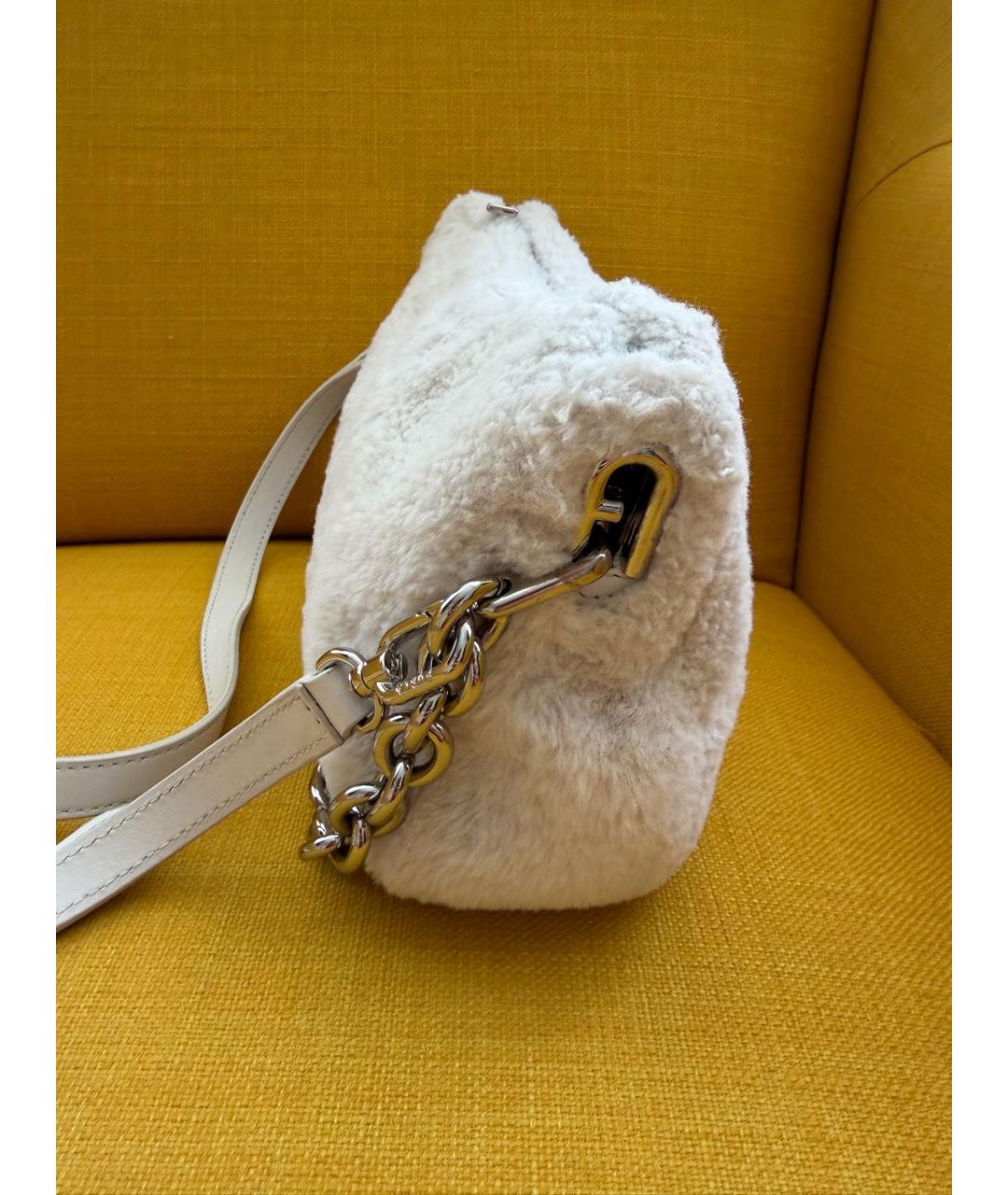FURLA Белая меховая сумка через плечо, фото 8