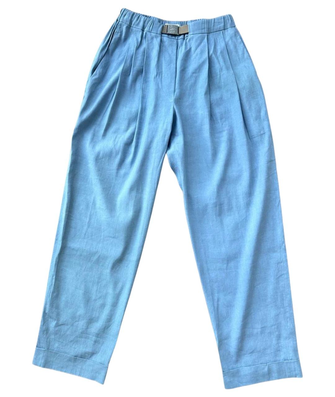 BRUNELLO CUCINELLI Голубые льняные брюки узкие, фото 1