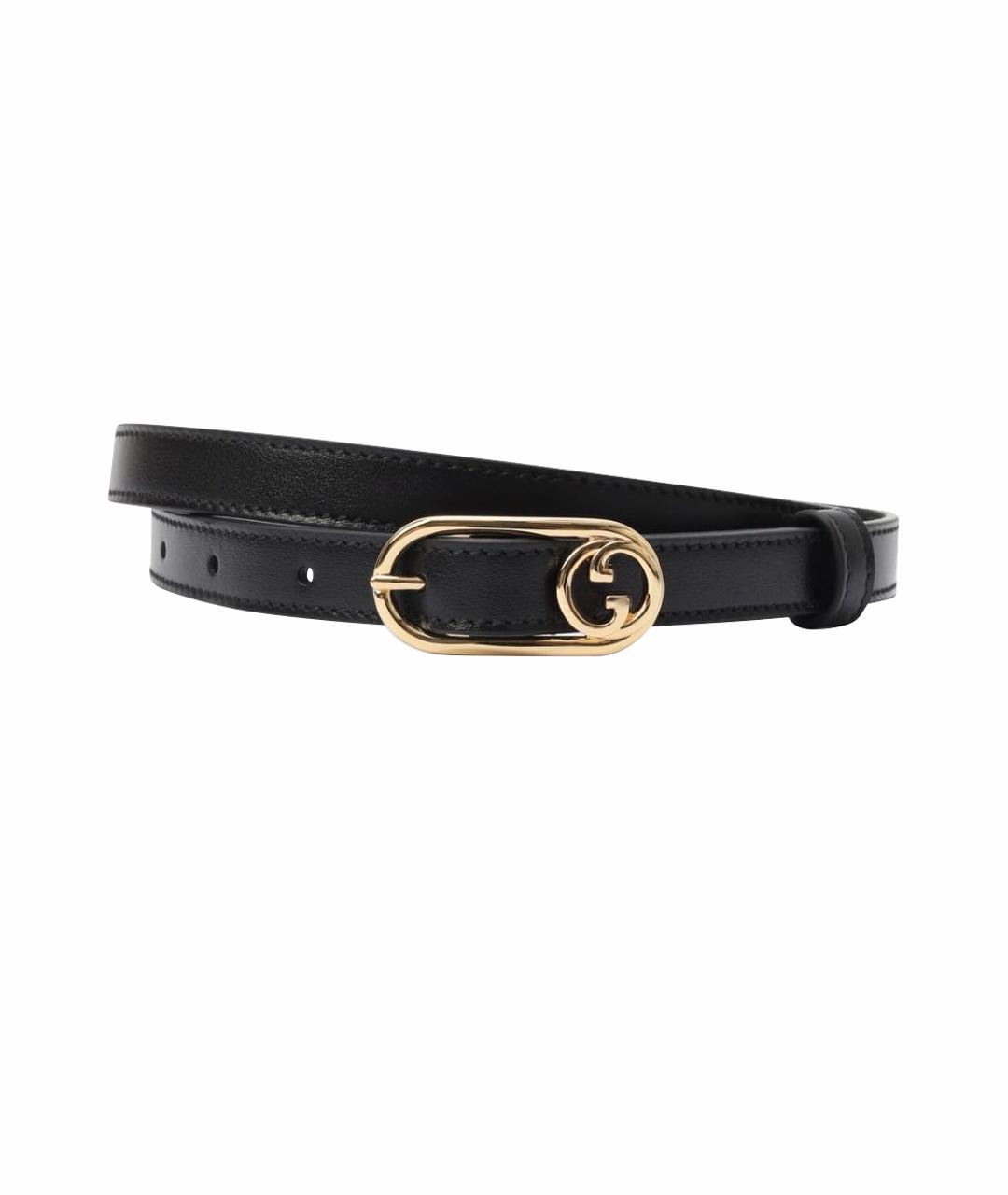 GUCCI Черный кожаный ремень, фото 1