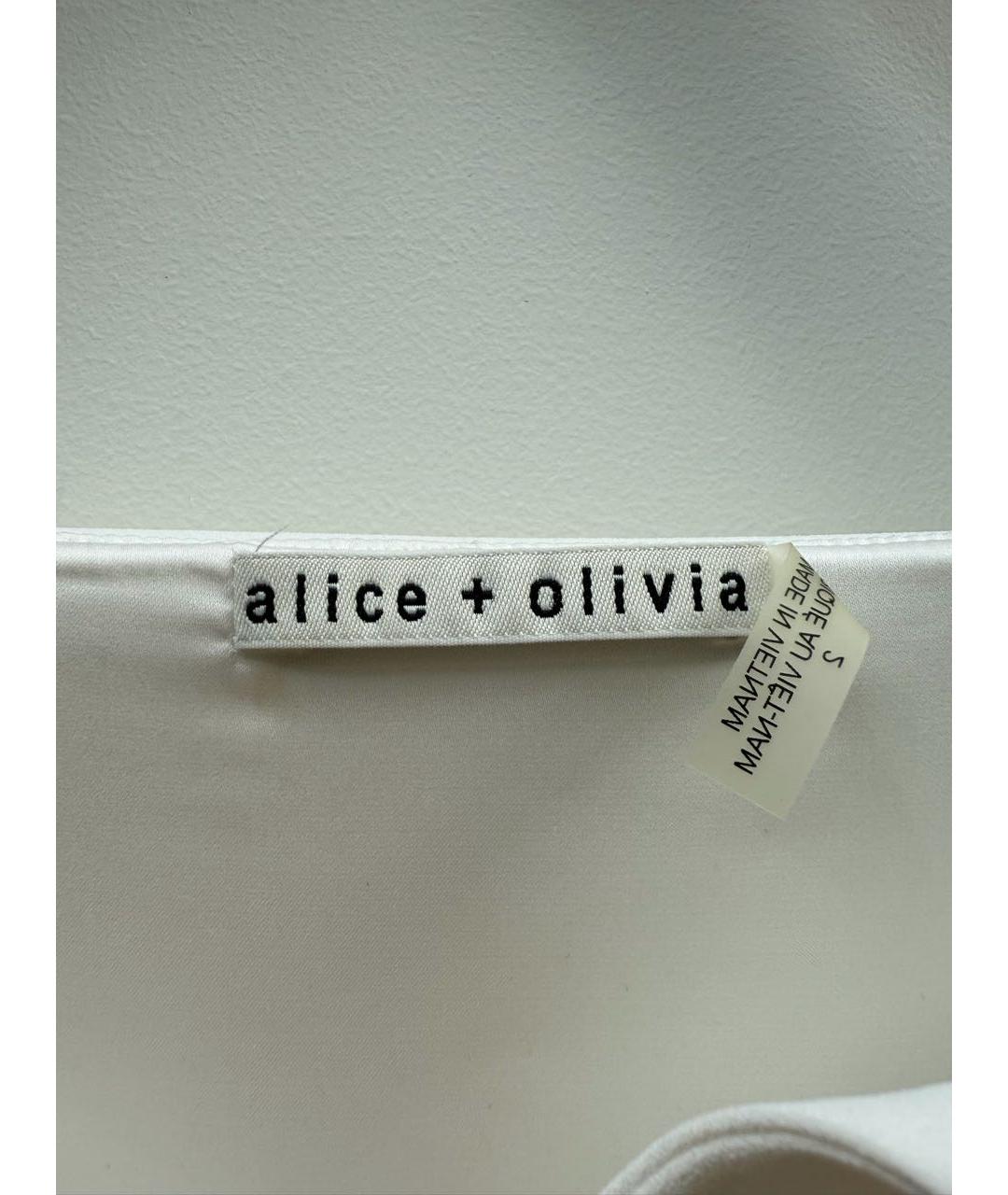 ALICE+OLIVIA Белое полиэстеровое повседневное платье, фото 5