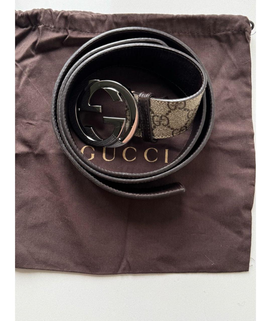 GUCCI Коричневый кожаный ремень, фото 7