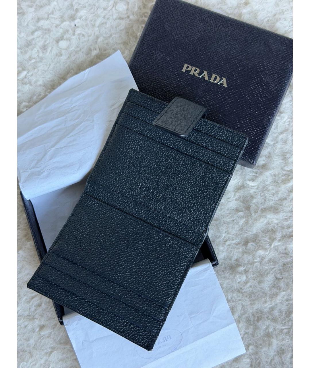 PRADA Темно-синий кожаный кардхолдер, фото 3