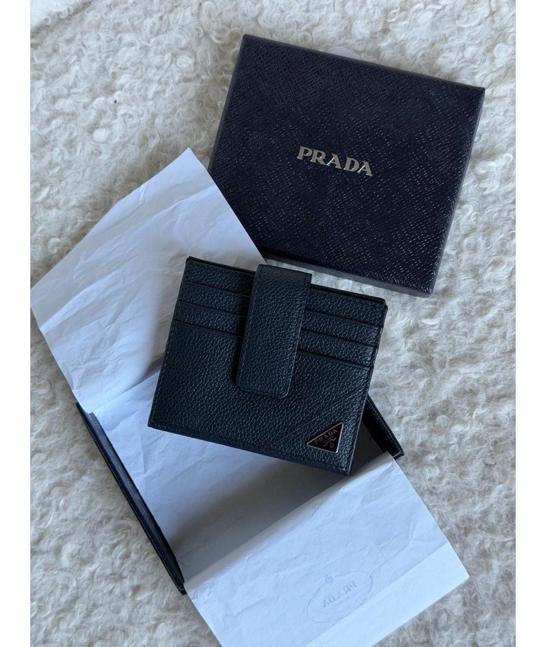 PRADA Темно-синий кожаный кардхолдер, фото 6