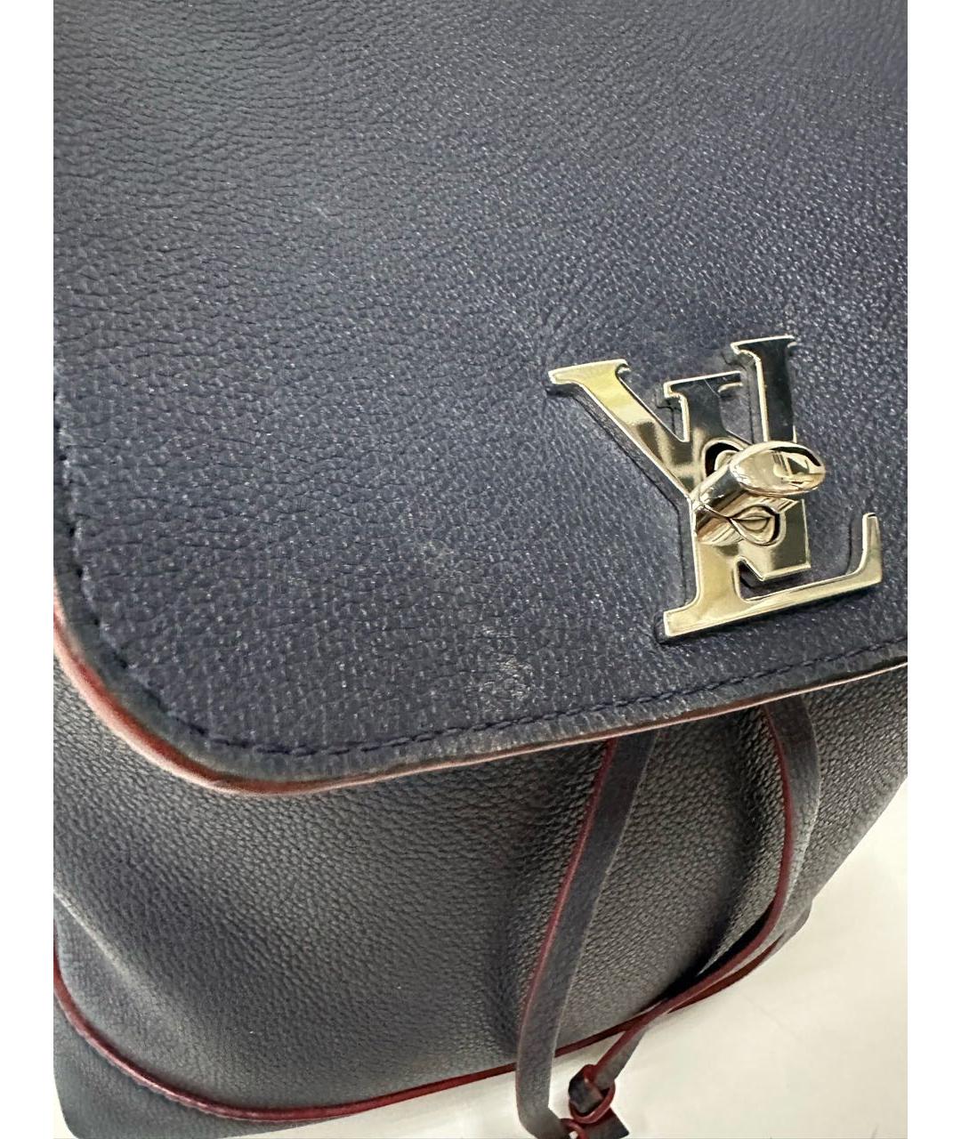 LOUIS VUITTON Темно-синий кожаный рюкзак, фото 6