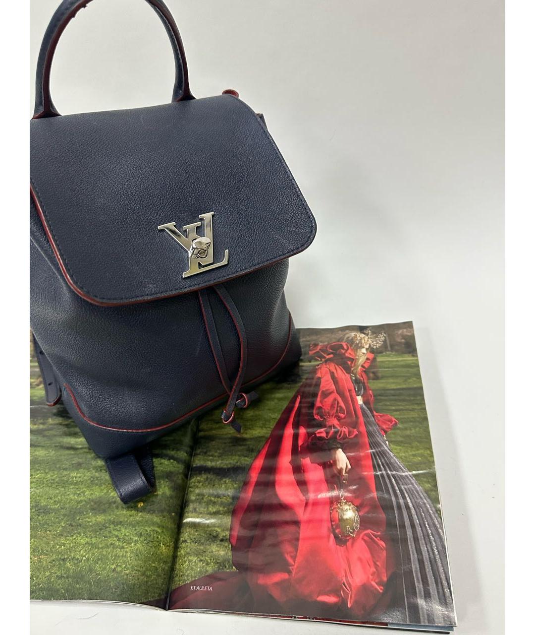 LOUIS VUITTON Темно-синий кожаный рюкзак, фото 8