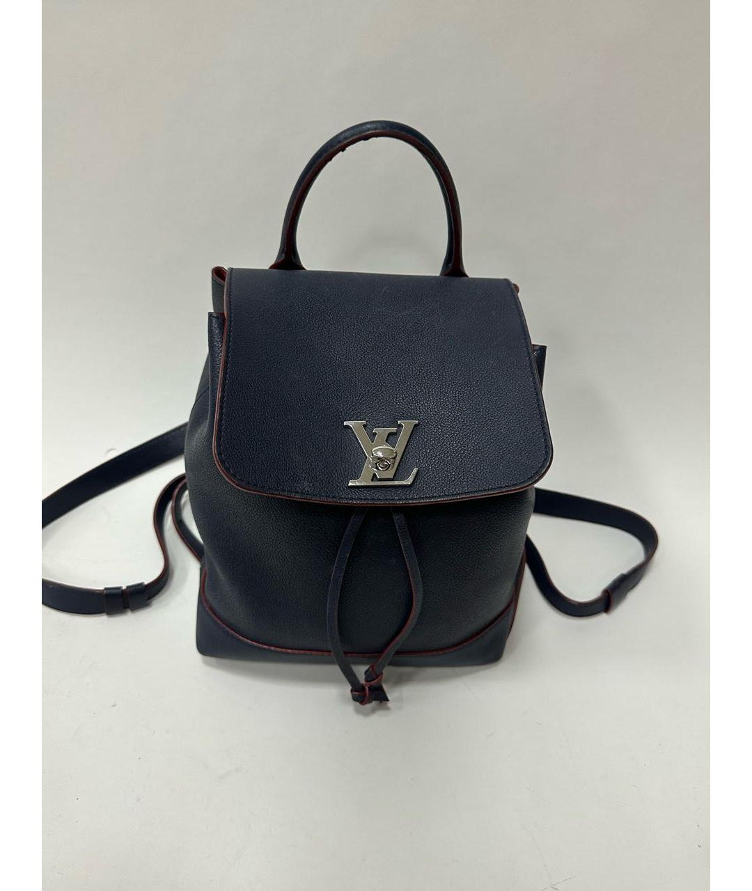 LOUIS VUITTON Темно-синий кожаный рюкзак, фото 9
