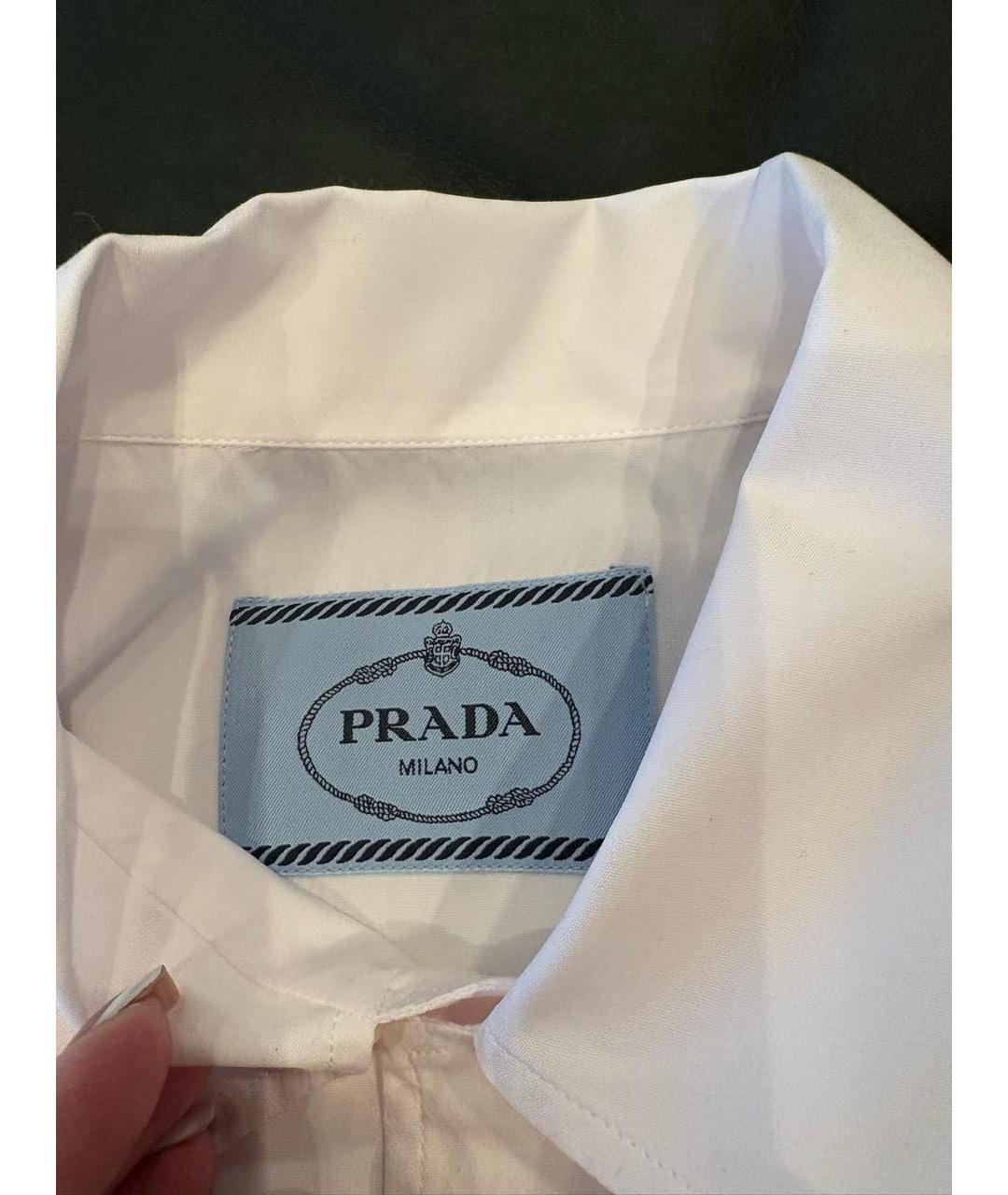 PRADA Белая хлопковая блузы, фото 3