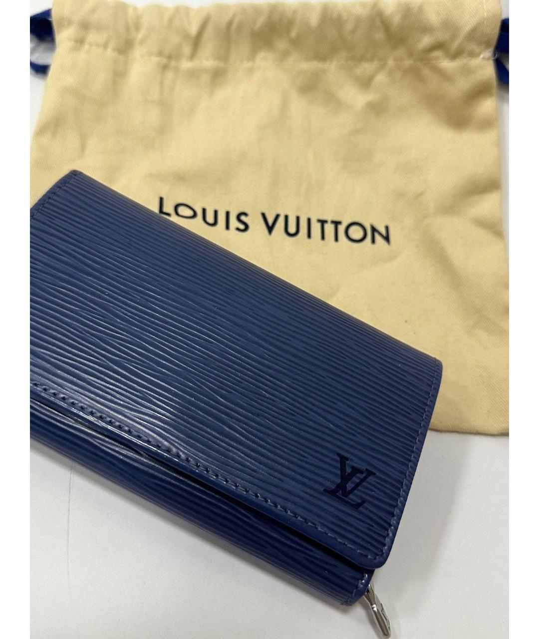 LOUIS VUITTON Синий кожаный кошелек, фото 6