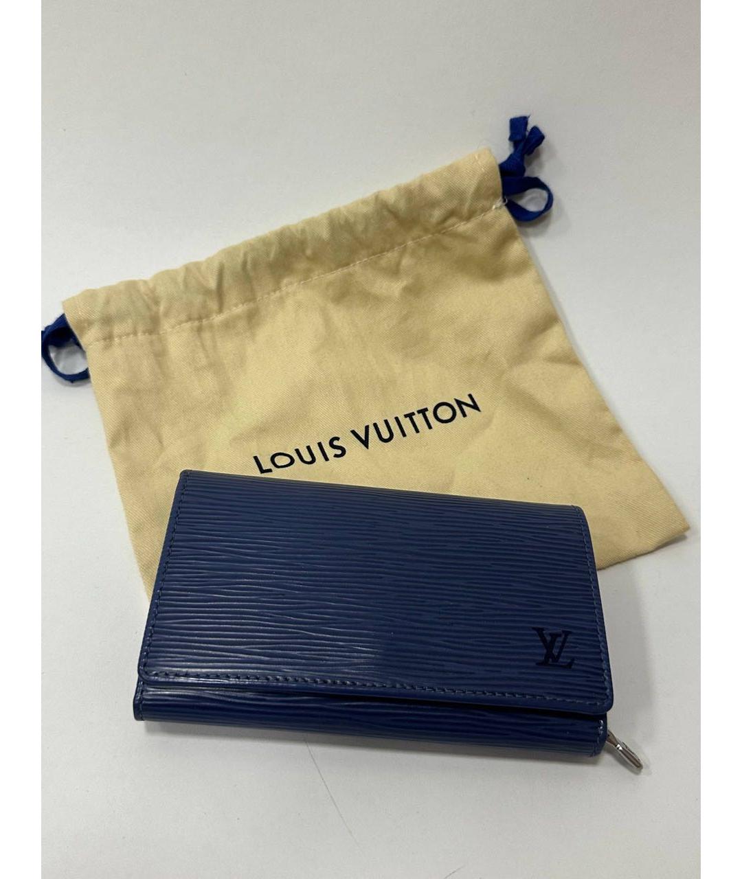 LOUIS VUITTON Синий кожаный кошелек, фото 8