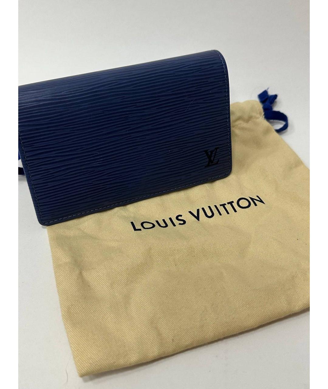 LOUIS VUITTON Синий кожаный кошелек, фото 5