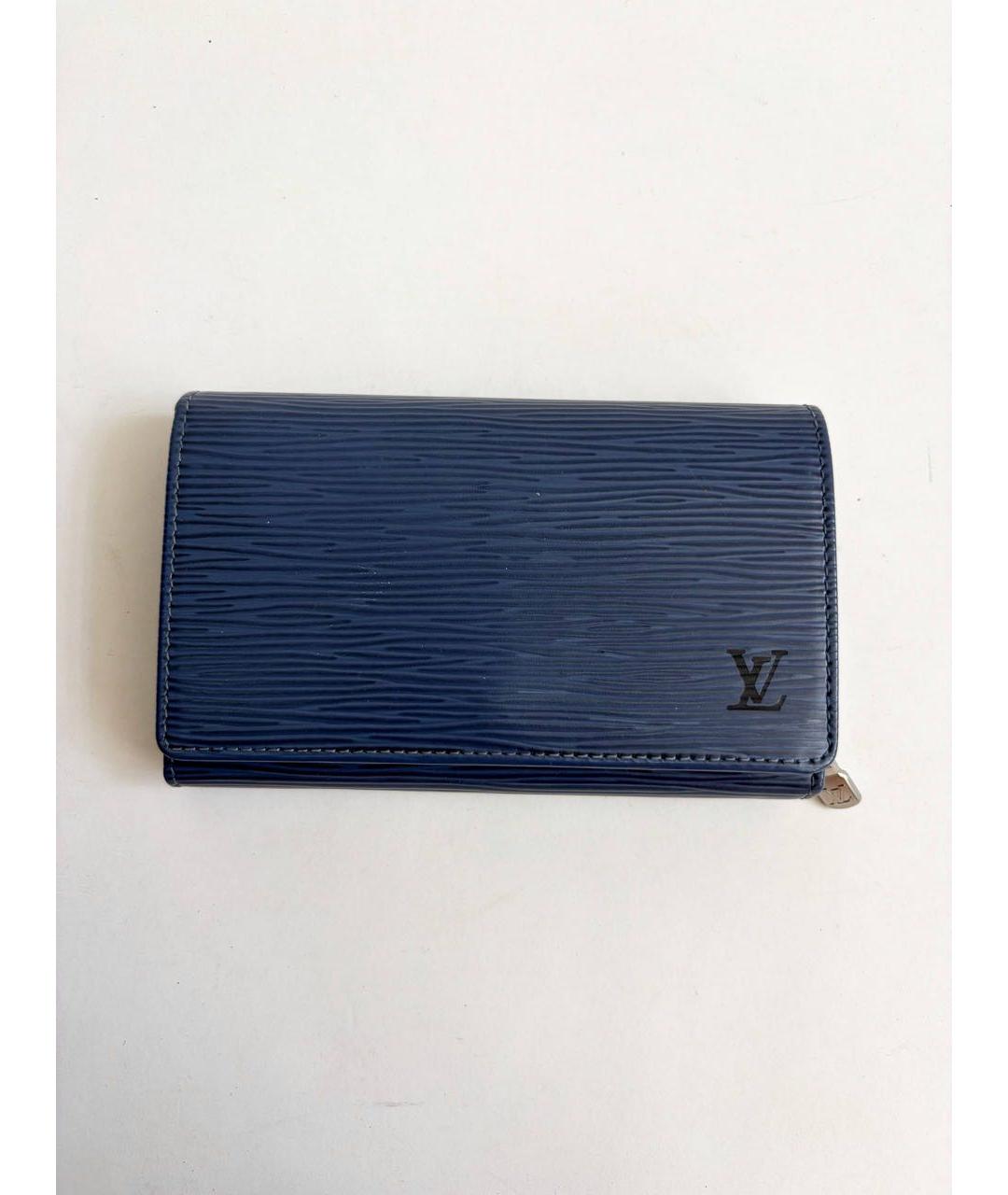 LOUIS VUITTON Синий кожаный кошелек, фото 9