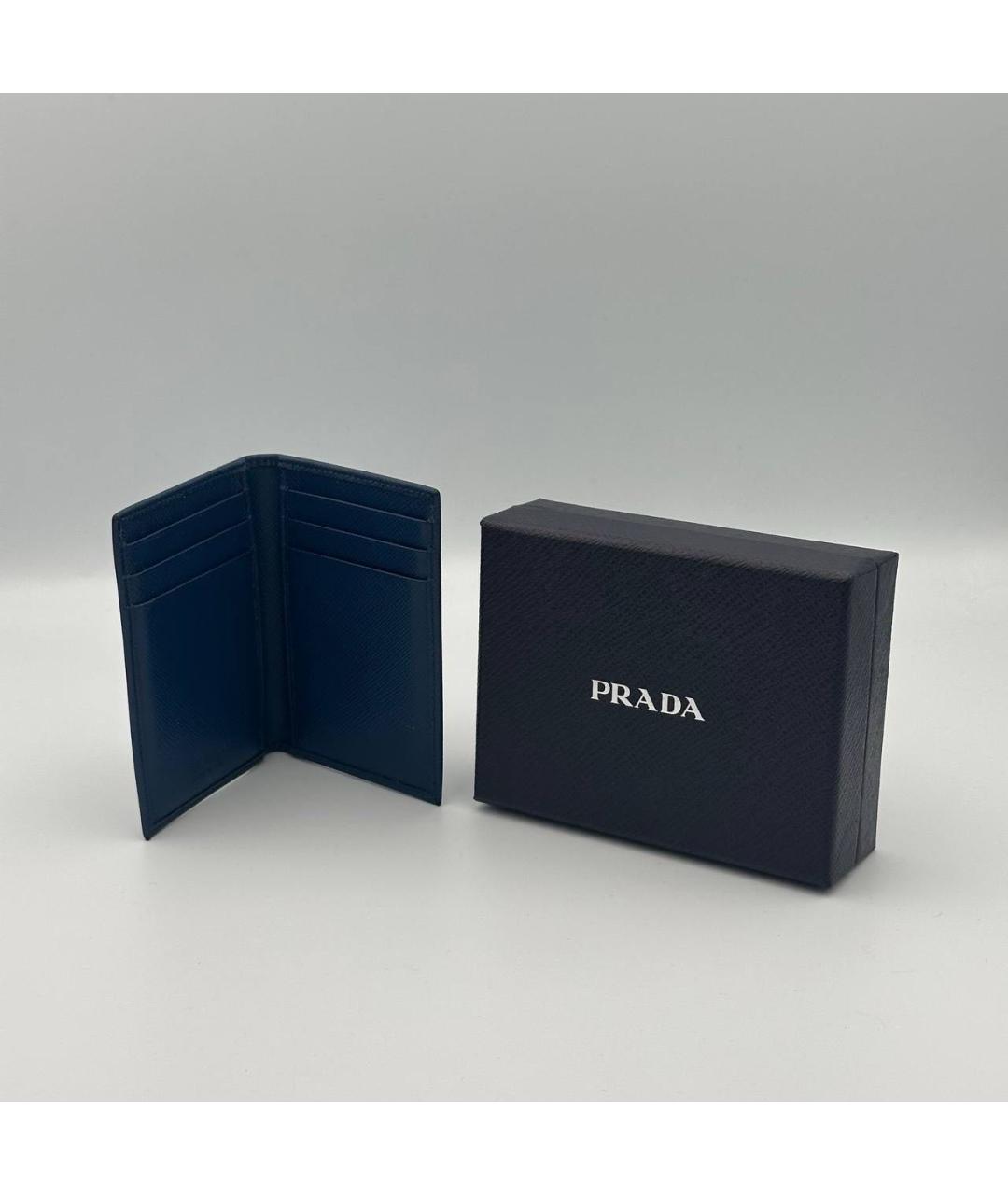 PRADA Синий кожаный кардхолдер, фото 2