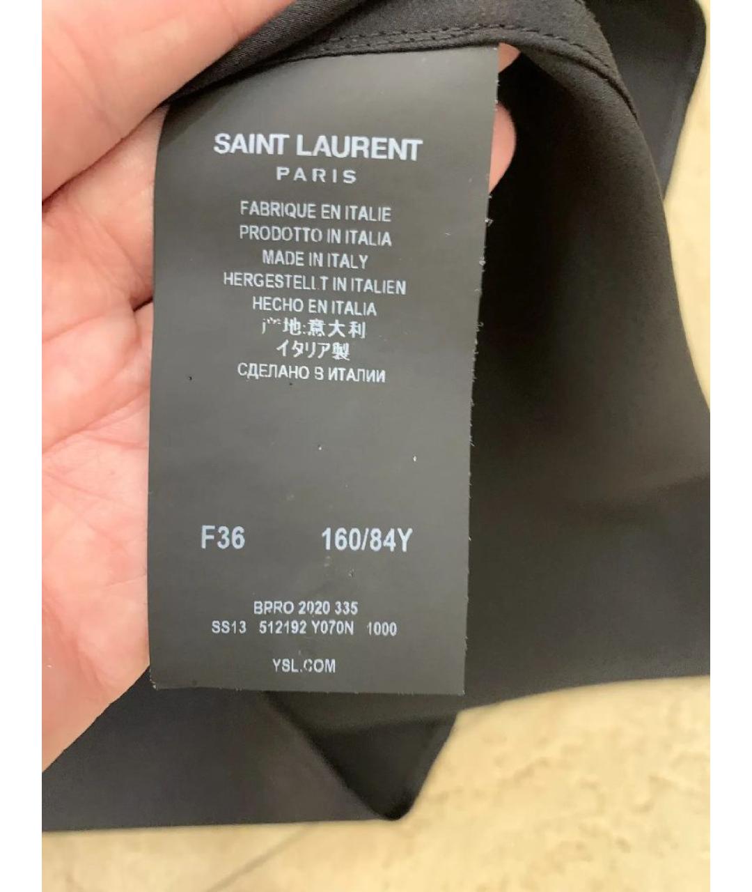 SAINT LAURENT Черная шелковая рубашка, фото 5