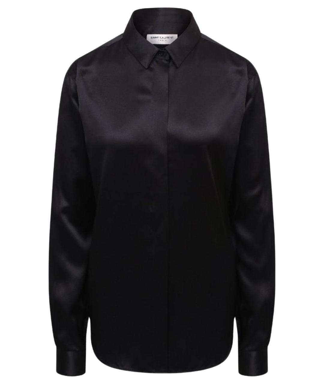 SAINT LAURENT Черная шелковая рубашка, фото 1