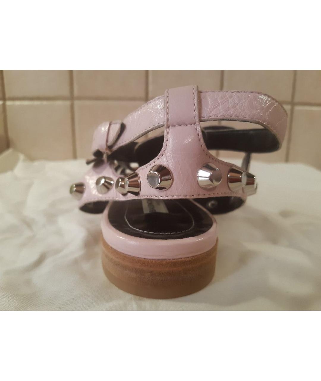 BALENCIAGA Розовые кожаные босоножки, фото 3