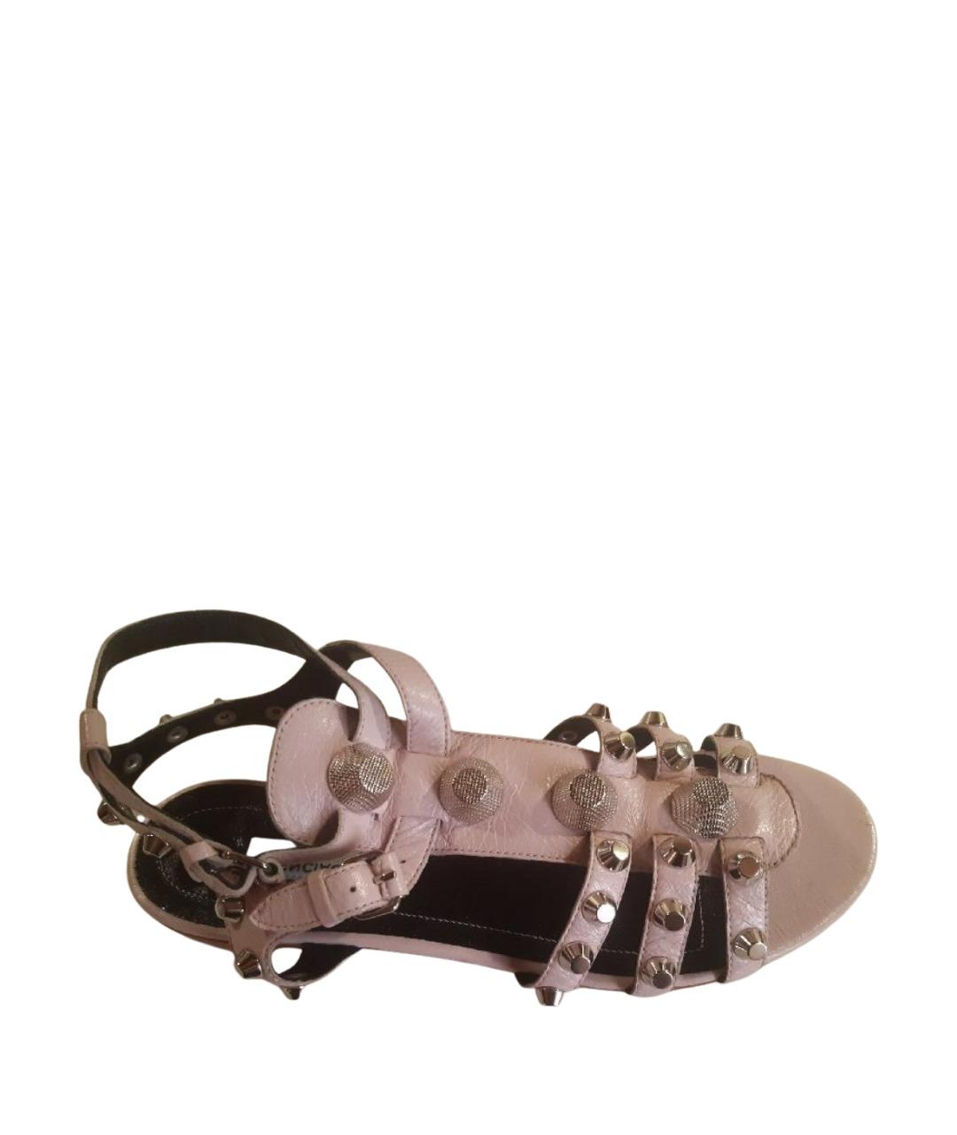BALENCIAGA Розовые кожаные босоножки, фото 1
