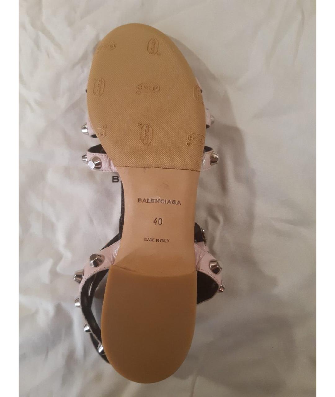 BALENCIAGA Розовые кожаные босоножки, фото 4