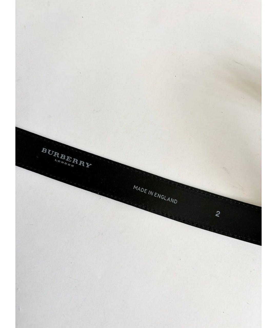 BURBERRY Черный кожаный ремень, фото 3