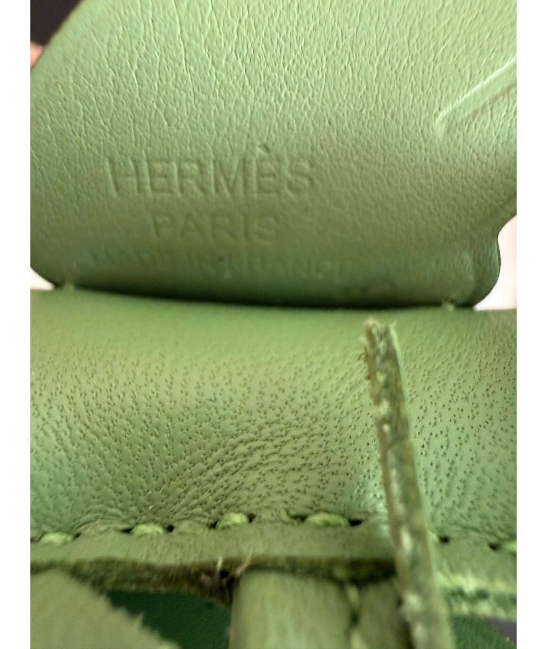 HERMES Зеленый брелок, фото 4