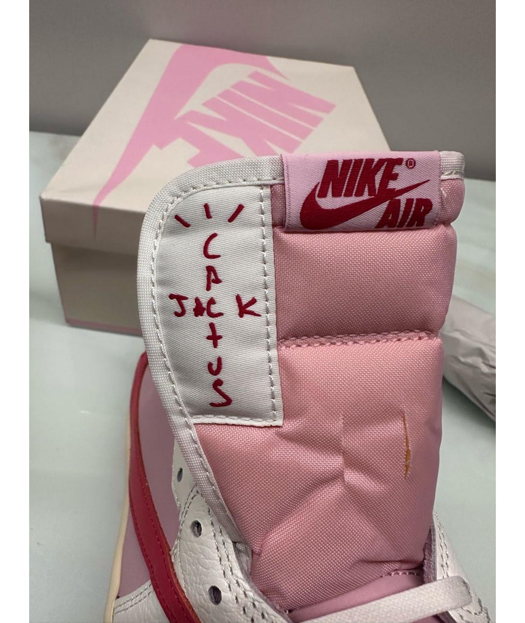 CACTUS JACK BY TRAVIS SCOTT Розовые кожаные низкие кроссовки / кеды, фото 8