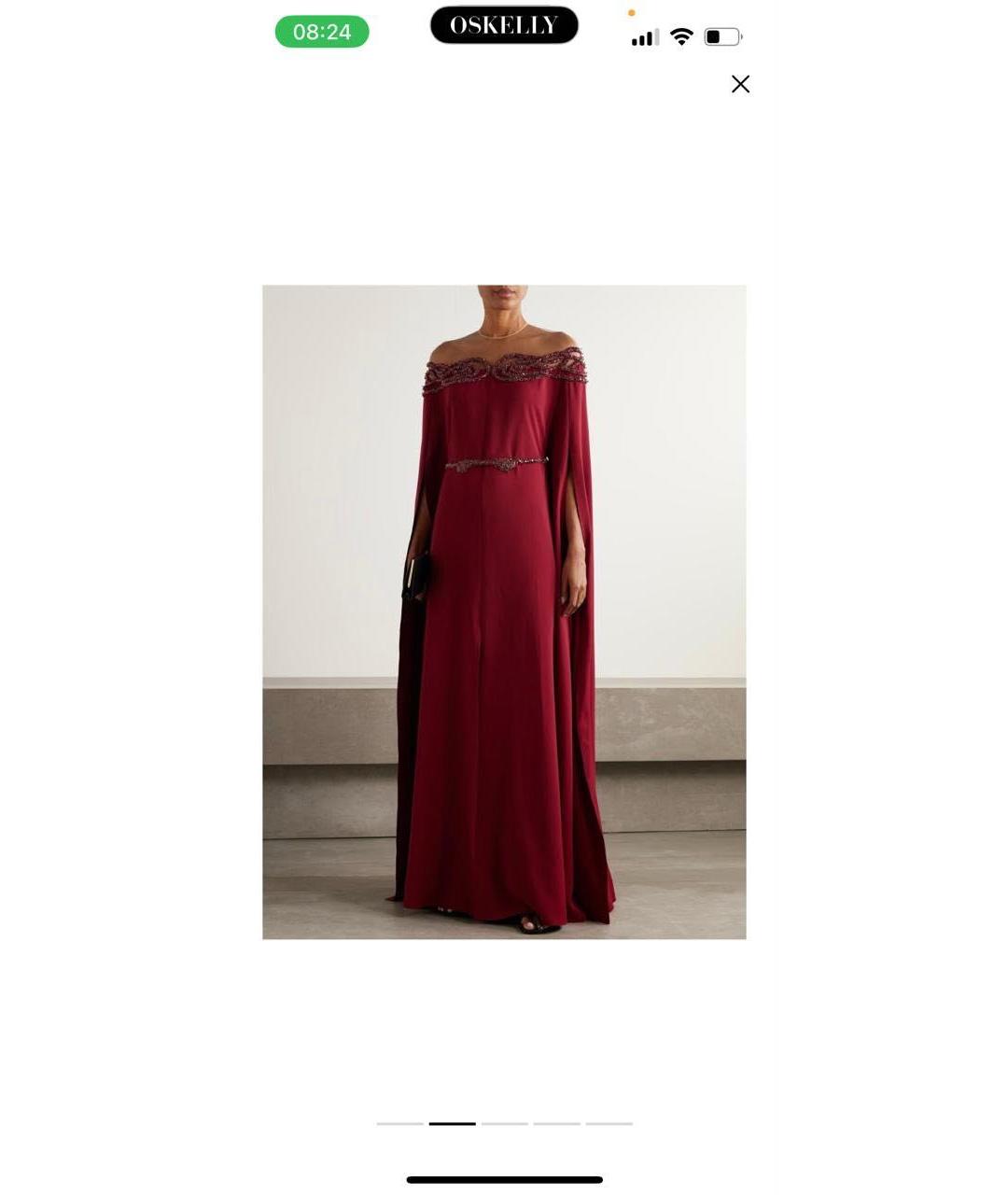ZUHAIR MURAD Бордовое креповое вечернее платье, фото 2