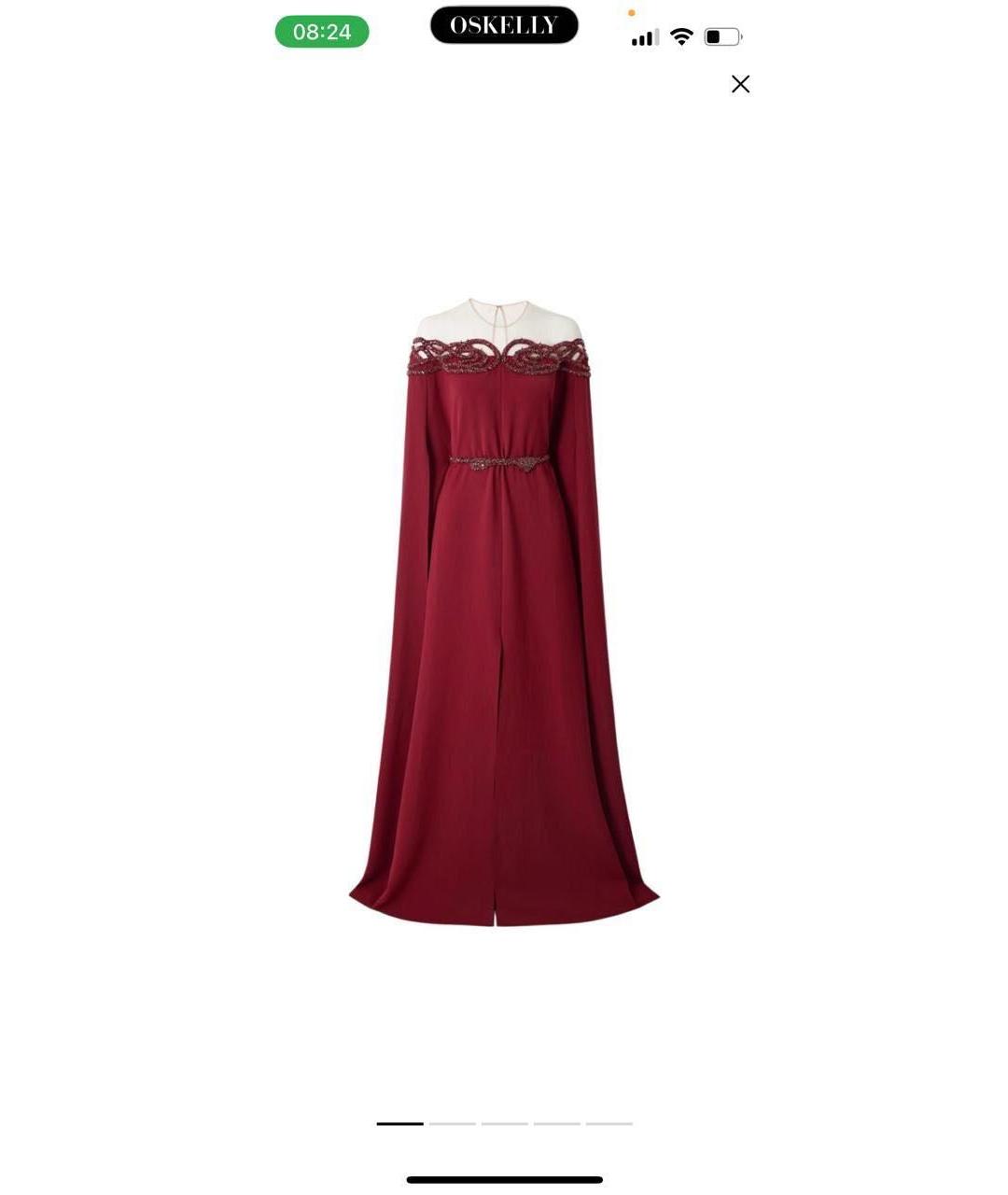 ZUHAIR MURAD Бордовое креповое вечернее платье, фото 5