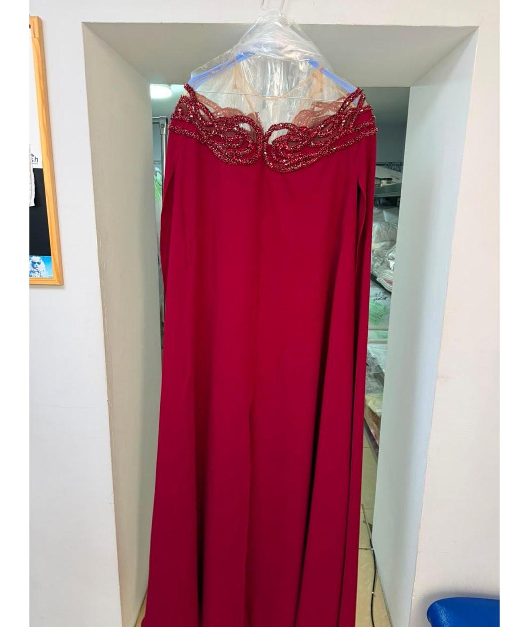 ZUHAIR MURAD Бордовое креповое вечернее платье, фото 4