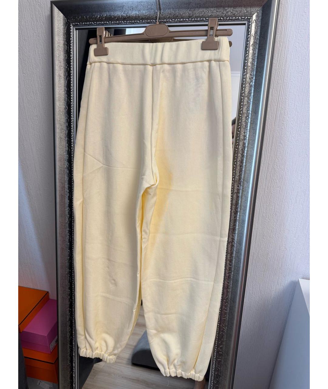 JIL SANDER Желтые вискозные прямые брюки, фото 3