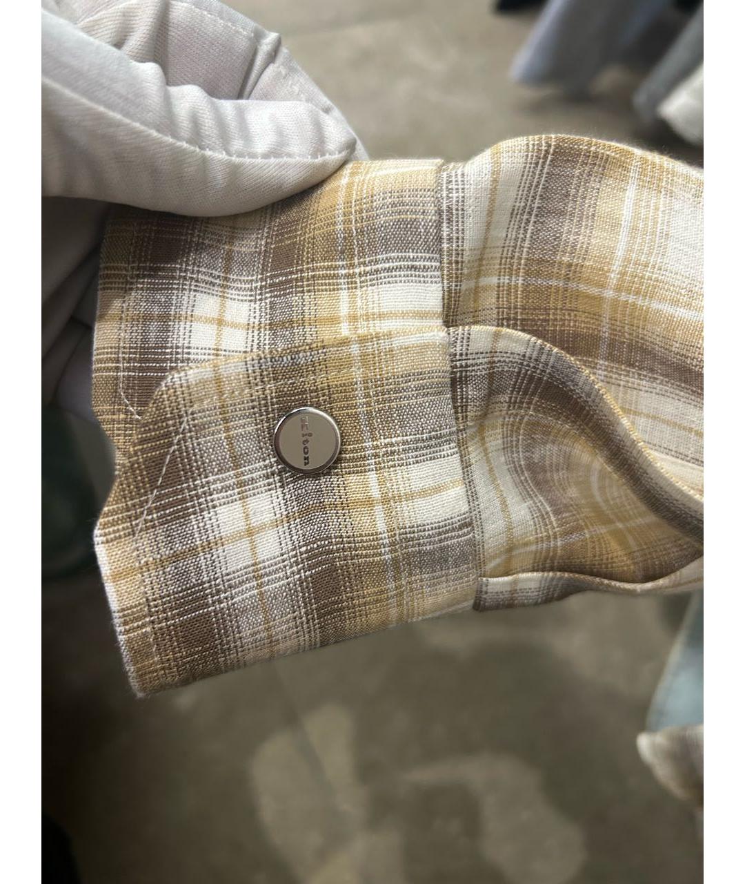KITON Бежевая льняная кэжуал рубашка, фото 4