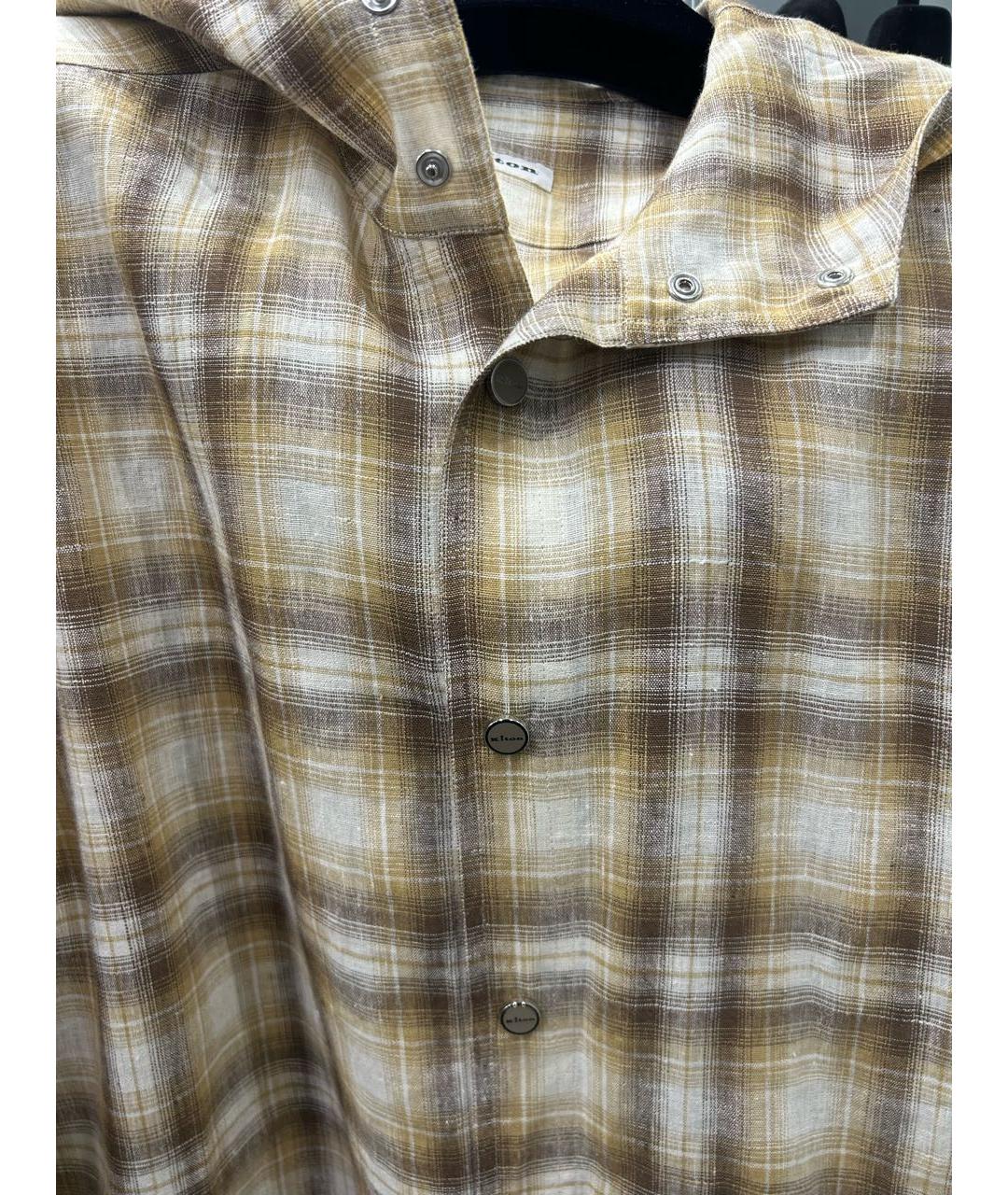 KITON Бежевая льняная кэжуал рубашка, фото 6