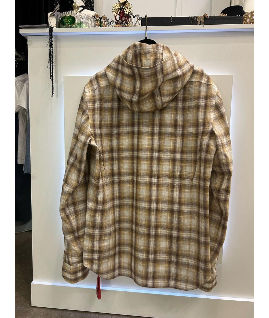 KITON Бежевая льняная кэжуал рубашка, фото 2