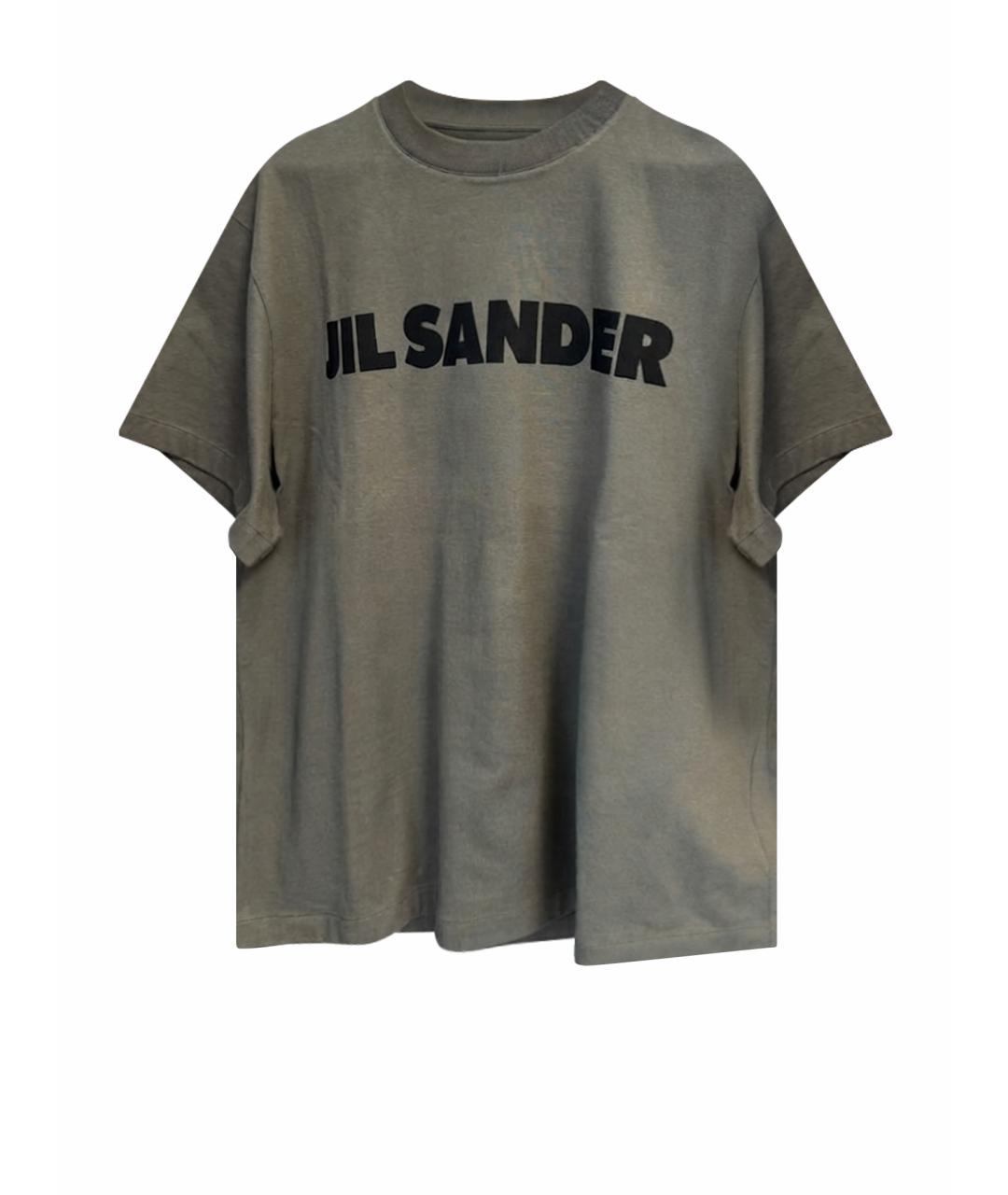 JIL SANDER Хаки хлопковая футболка, фото 1