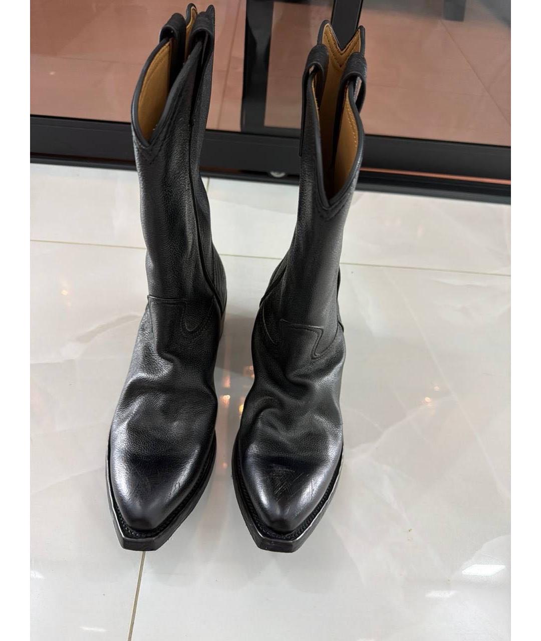 PRADA Черные кожаные высокие ботинки, фото 2