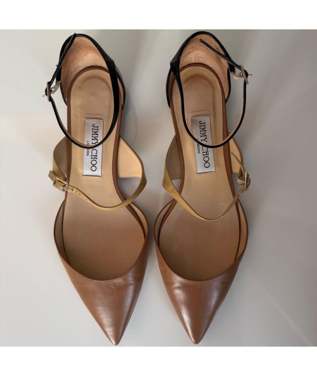 JIMMY CHOO Бежевые кожаные туфли, фото 2